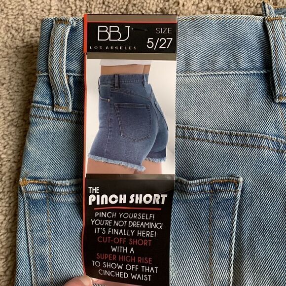Jean Shorts NWT Cut off Button Fly BBJ‎ Los Angeles Pinch slimming size 5 - Picture 2 of 8